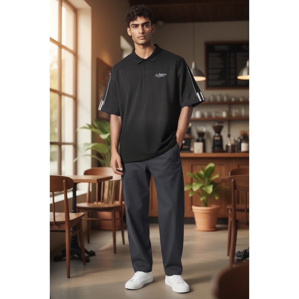 Adidas Climalite Mens Black Polo Shirt Short Sleeve Anson Logo Size Large NWT